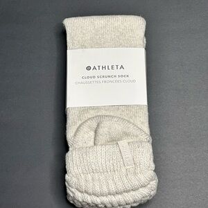 Athleta Cloud Scrunch Socks NWT Organic Cotton Crew Socks Beige S/M